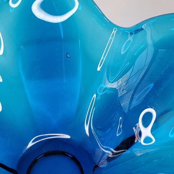 VTG Bluenique Viking Six Petal Aqua Blue Candy Dish Bowl Flower Shaped 1970s MCM - Picture 13 of 14